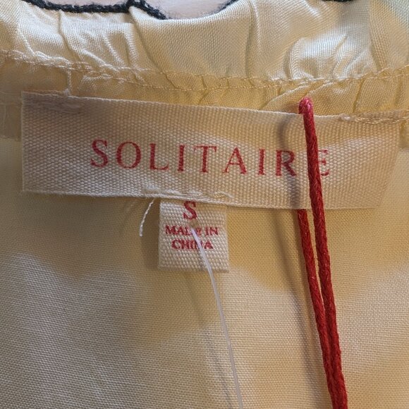 SOLITAIRE NWT Hand Made blouse top Sz S EMBROIDERY lace RUFFLE cuffs BOHO CHIC - Picture 13 of 14